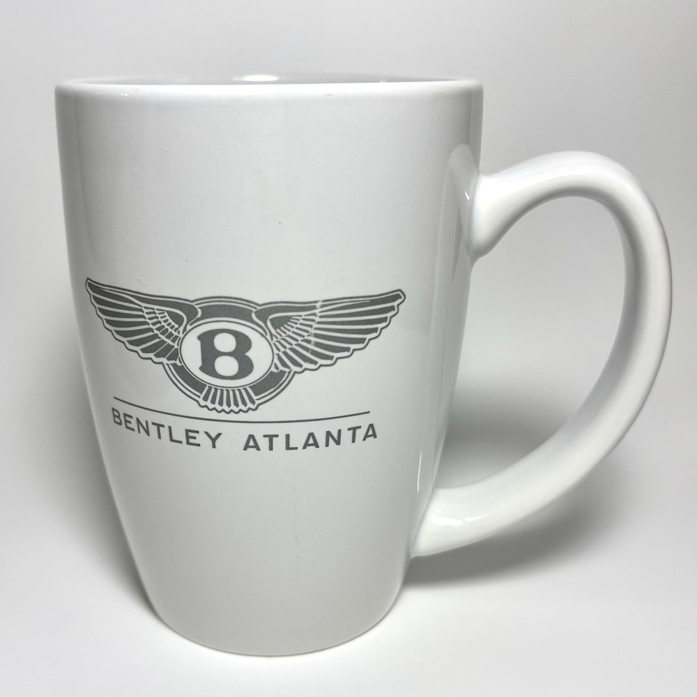 Bentley Atlanta Coffee Mug Cup White Gray B Logo 16 Oz Ceramic Luxury Car